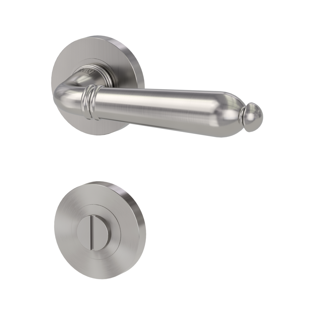 CAROLA door handle set Screw-on system GK4 round escutcheons WC velvet grey