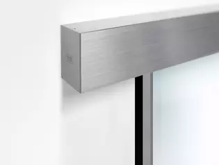 PLANEO AIR SILENT sliding door system with stainless steel matte surface PLANEO AIR SILENT sliding door system with stainless steel matte surface, including sealing rubber lip