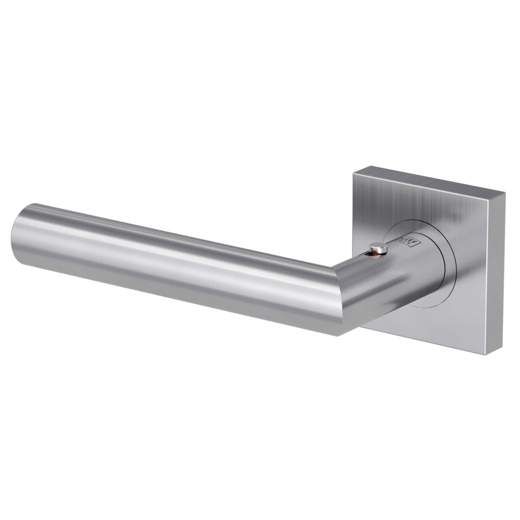 LUCIA PROF door handle set Screw-on system straight-edged escut. smart2lock 2.0 L satin stainless steel