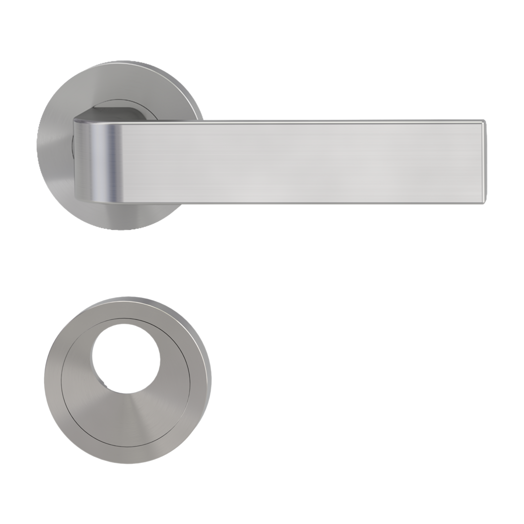 door handle set GRAPH screw on cl4 rose set round swiss profile velvety grey