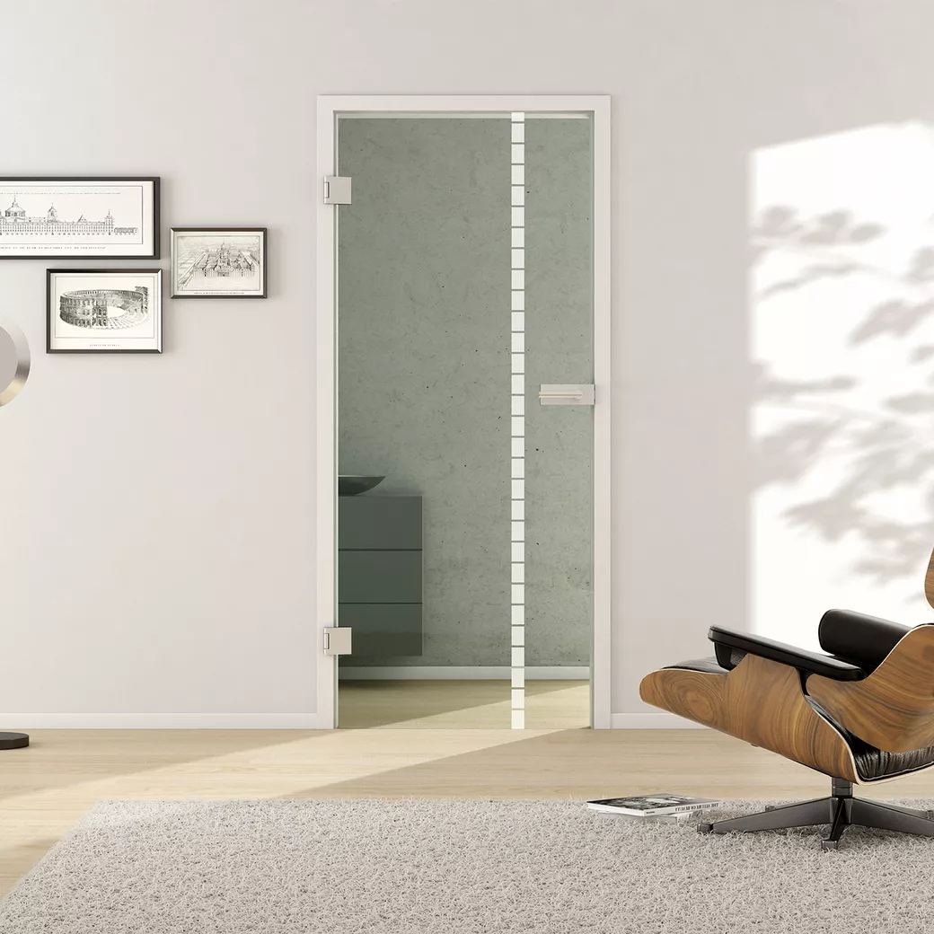 Glasdrehtür CLASSIC 598 ESG BASIC GREEN klar 871x2013x8mm Studio/Office Ö-Norm L