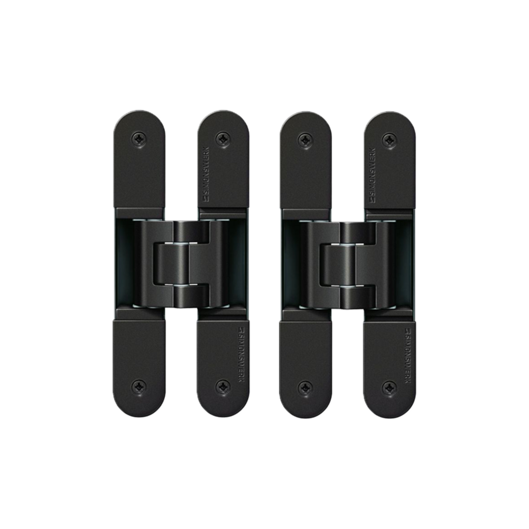 TECTUS TE 340 3D pair of hinges flush architectural door Graphite black wooden/steel frame