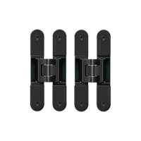 Silhouette product image in perfect product view shows the Griffwerk hinge pair TECTUS TE 340 3D unrebated heavy duty door wooden/steel frame graphite black