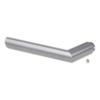 Silhouette product image in perfect product view shows the Griffwerk handle OVIDA in the version brushed steel, L