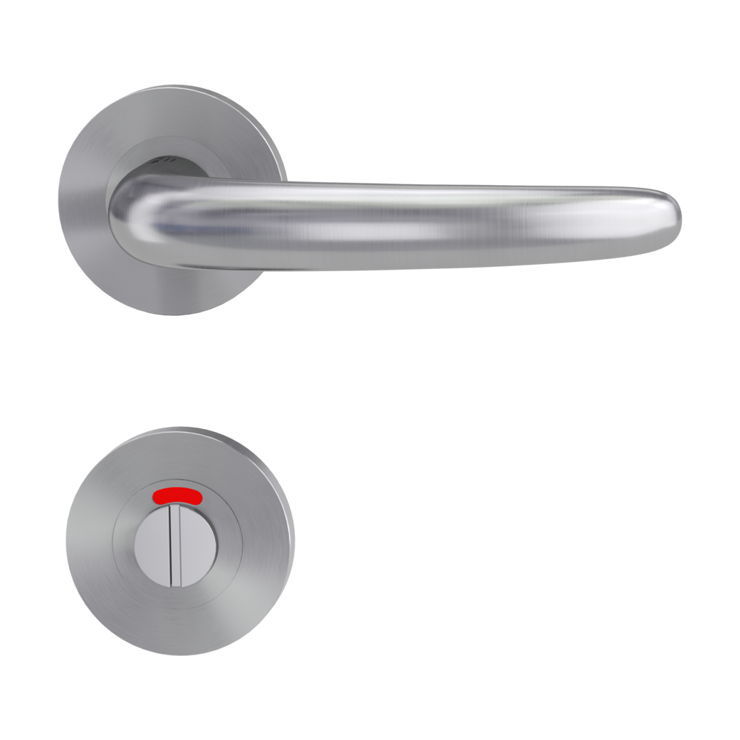 door handle set ULMER GRIFF PROF screw on cl4 rose set round wc red/white brushed steel