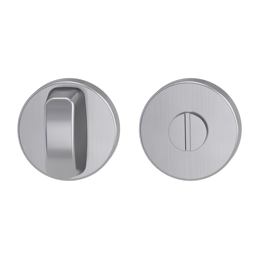 Pair of escutcheons round WC Clip-on system satin stainless steel