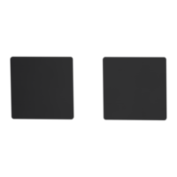 Freigestelltes Produktbild im idealen Blickwinkel fotografiert zeigt das Griffwerk Schlüsselrosettenpaar Blindrosette Flachrosette, in der Version Graphitschwarz, eckig