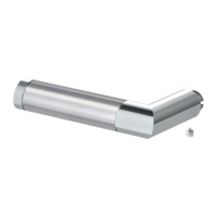 Silhouette product image in perfect product view shows the Griffwerk handle CHRISTINA in the version polished/brushed steel, L
