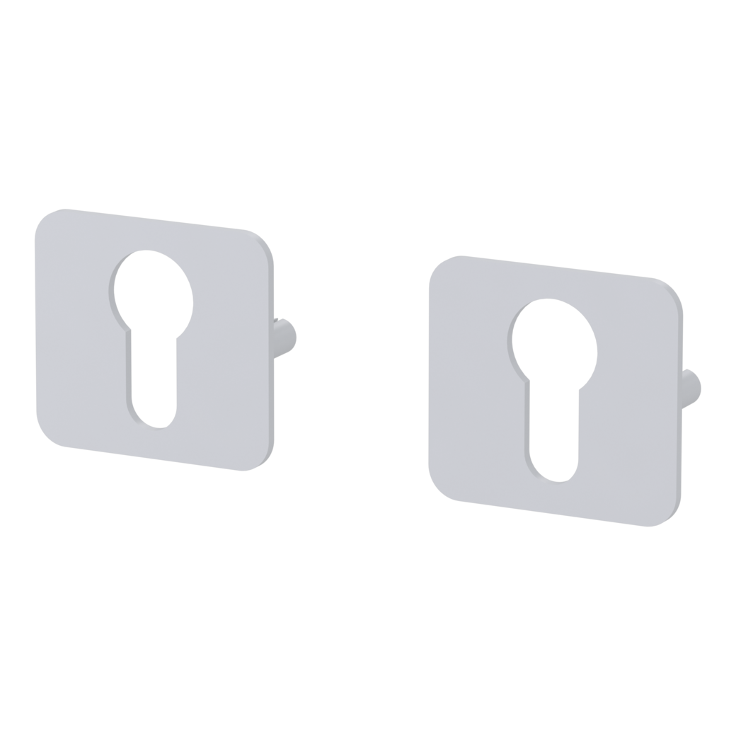 Schlüsselrosettenpaar ONE abgerundet Profilzylinder Flachrosette Seidenweiß