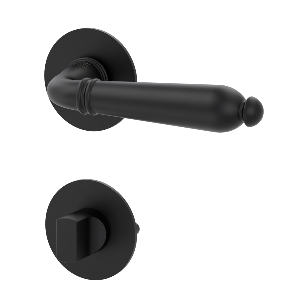 door handle set CAROLA PIATTA S flat rose rose set round wc graphite black