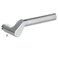 Silhouette product image in perfect product view shows the Griffwerk handle CORINNA in the version chrome/brushed steel, R