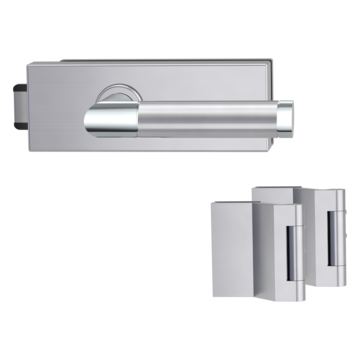 Glass door fitting PURISTO S with door handle CHRISTINA