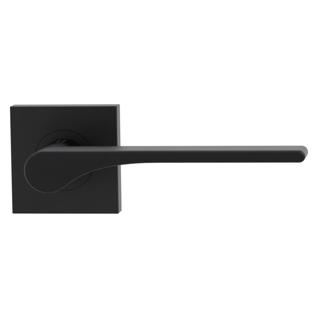 LEAF LIGHT door handle set Screw-on sys.GK4 straight-edged escut. OS graphite black