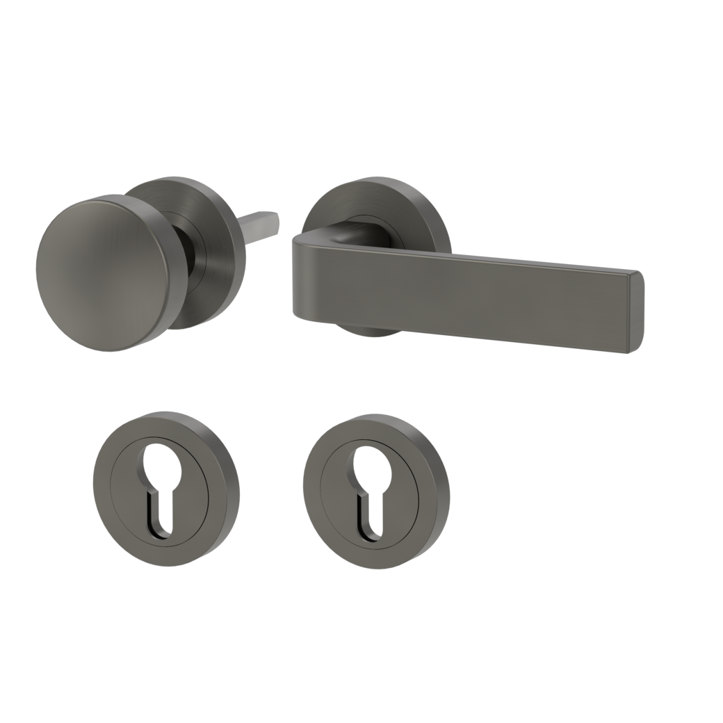 knob handle rose set GRAPH screw on cl4 rose set round knob R2 34-45mm cashmere grey R