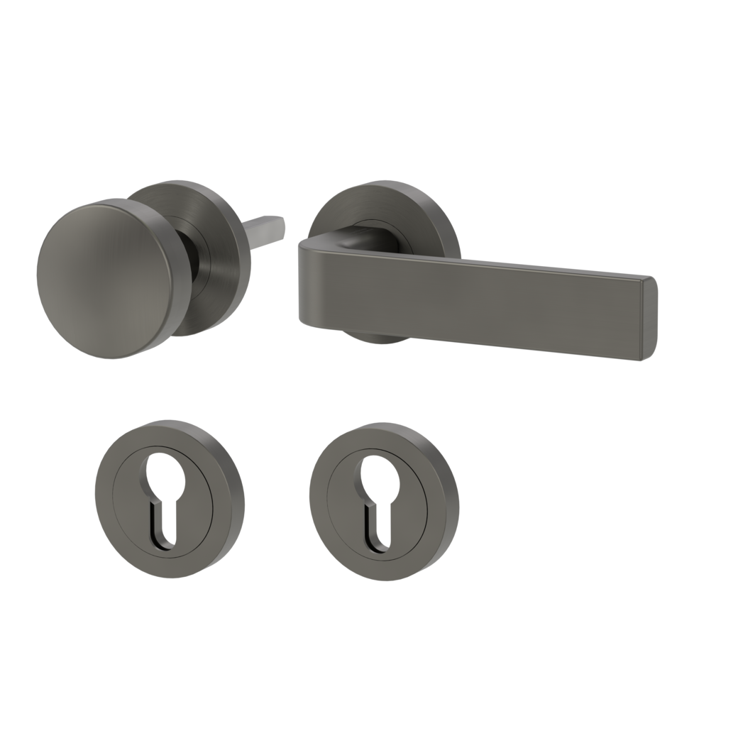 GRAPH alternate set Screw-on system GK4 round escutcheons Knob R2 34-45mm cashmere grey R