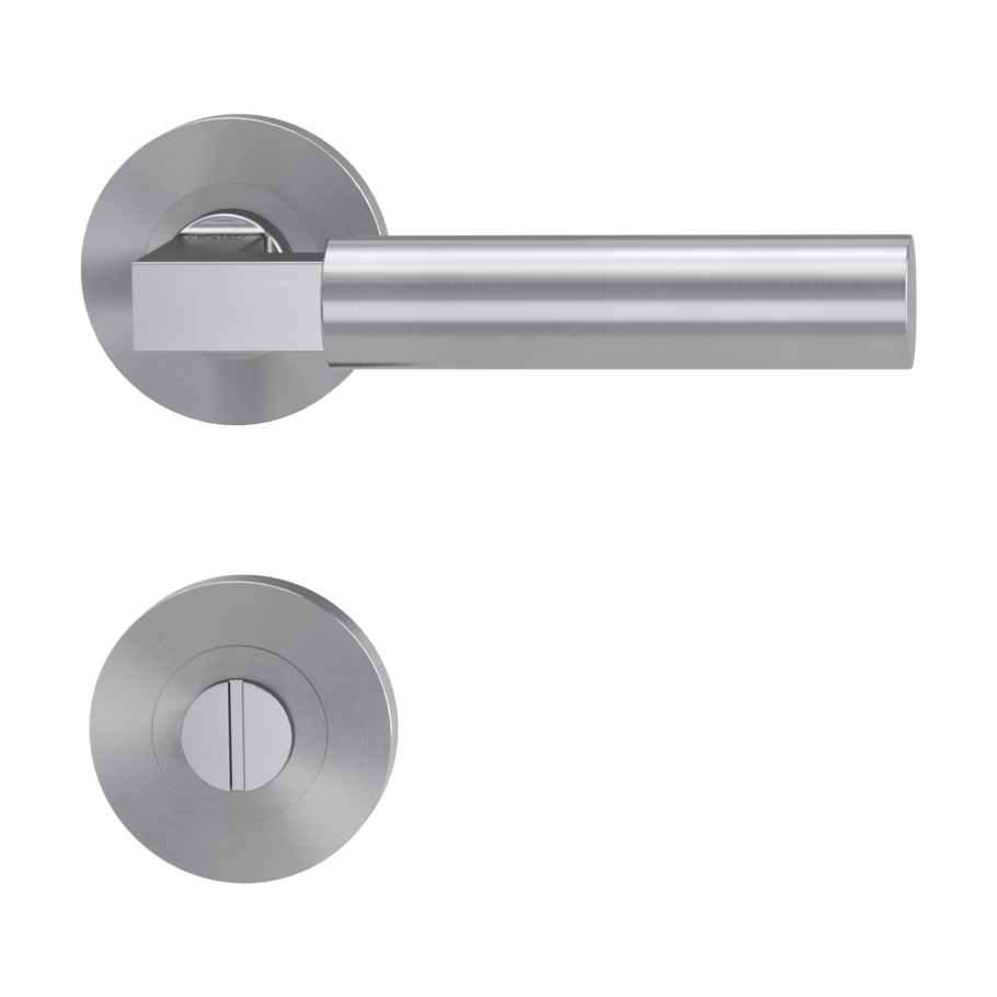 Isolated product image in perfect product view shows the GRIFFWERK rose set MINIMAL MODERN in the version turn and release - cashmere grey - screw on technique outside view