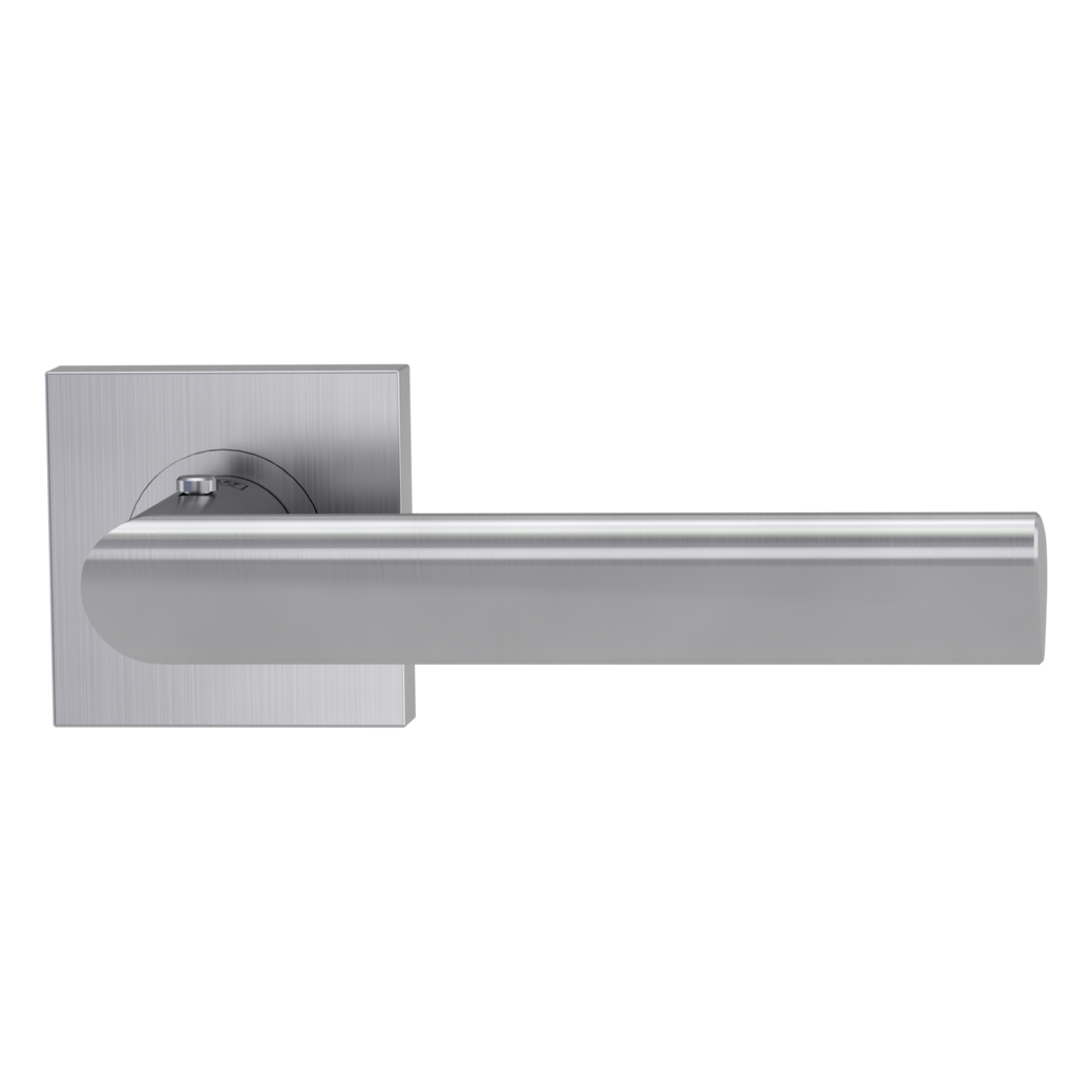 TRI 134 door handle set Screw-on system straight-edged escut. smart2lock 2.0 R satin stainless steel