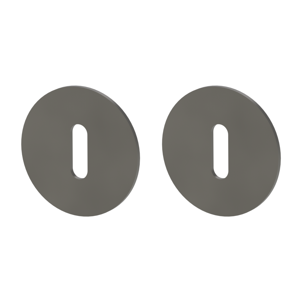 Pair of escutcheons round cipher bit Flat escutcheon cashmere grey