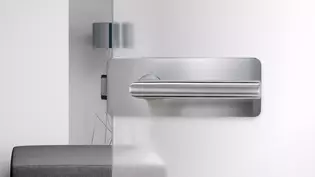 Ilustración de la situación de la vivienda Caja de cerradura GRIFFWERK Puerta La ilustración muestra una situación de sala de estar con la Caja de cerradura GATE de Griffwerk.