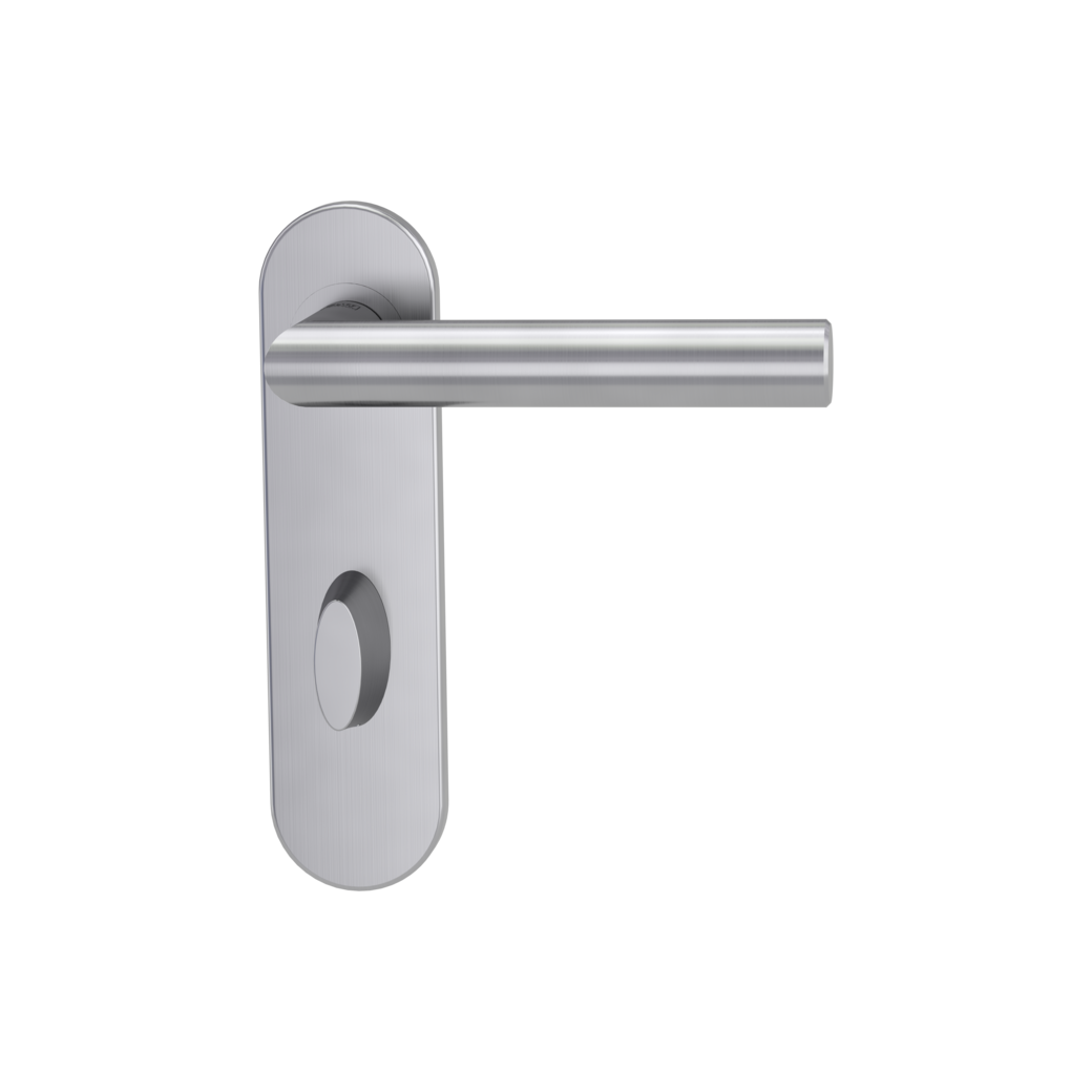 door handle set LUCIA PROF screw on cl4 short plate round wc red/white brushed steel