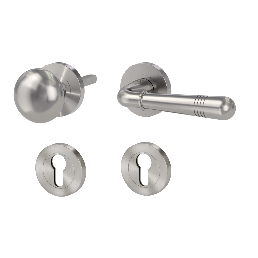 knob handle rose set FABIA screw on cl4 rose set round knob R21 velvety grey R