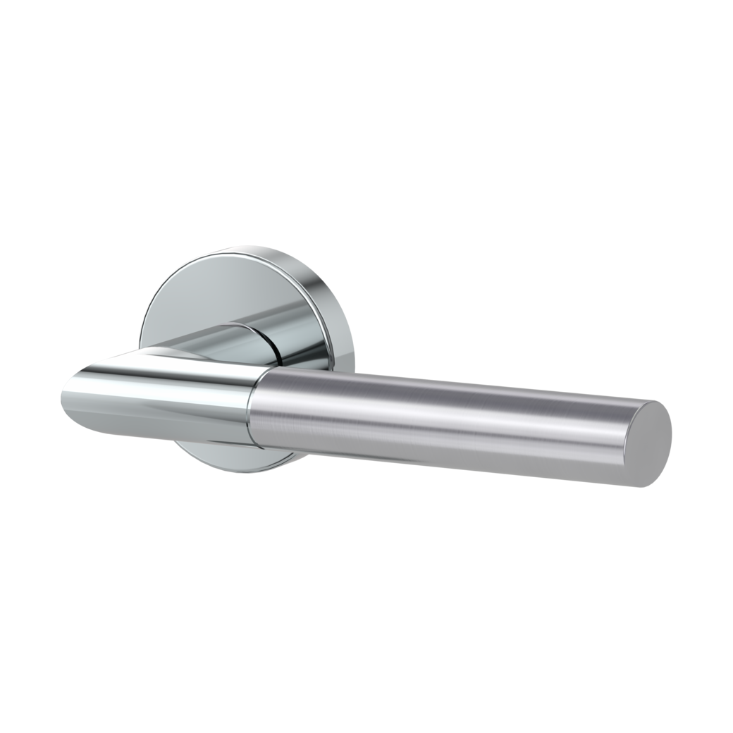 door handle set ARICA clip on cl3 rose set round OS polished/brushed steel