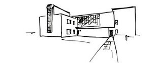 Die Skizze zeigt das Haus von Kandinski und Klee.