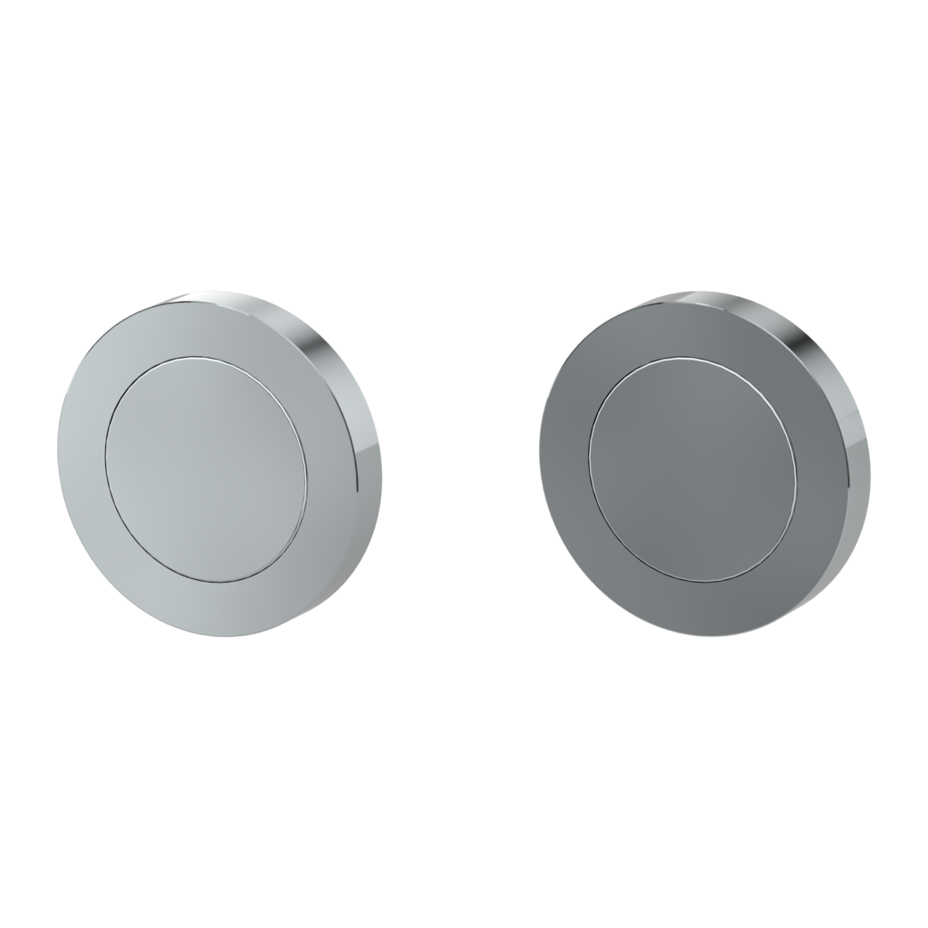 Pair of escutcheons round blank escutcheon Screw-on system polished stainless steel