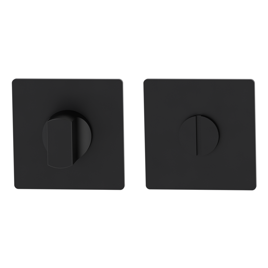 Paire de rosaces clé carré WC Rosace plate noir graphite