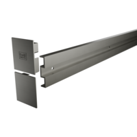 Silhouette product image in perfect product view shows the Griffwerk distance set PLANEO X Individual 12.5 distance profile, end caps cashmere grey
