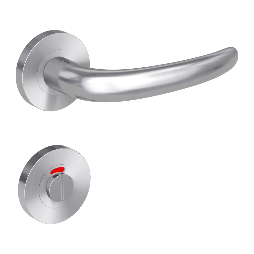 door handle set ULMER GRIFF PROF screw on cl4 rose set round wc red/white brushed steel