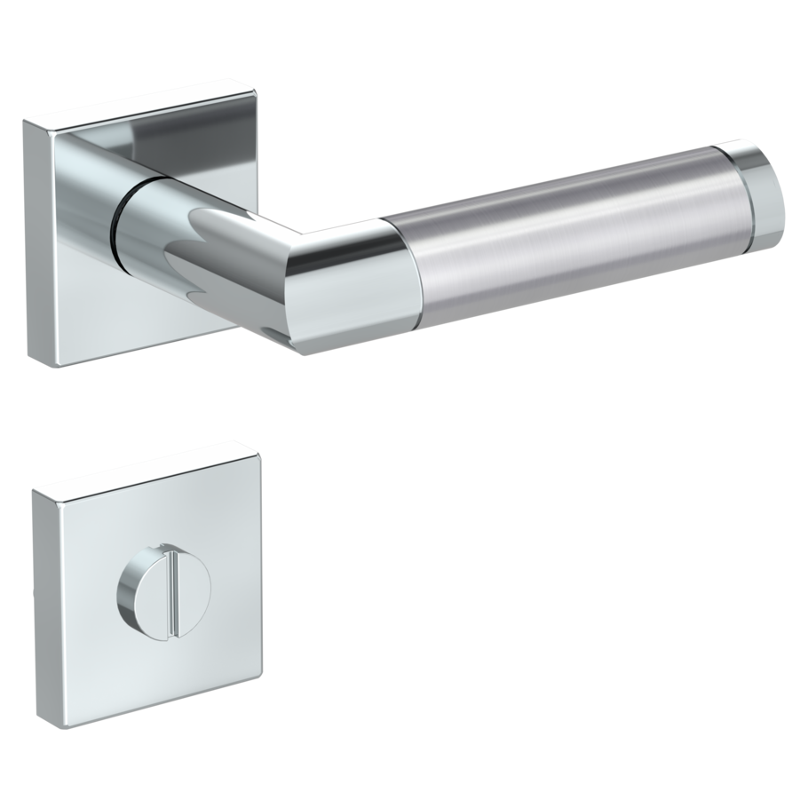 door handle set CHRISTINA QUATTRO clip on cl3 rose set square wc polished/brushed steel
