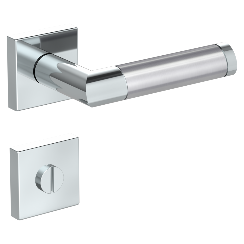 door handle set CHRISTINA QUATTRO clip on cl3 rose set square wc polished/brushed steel