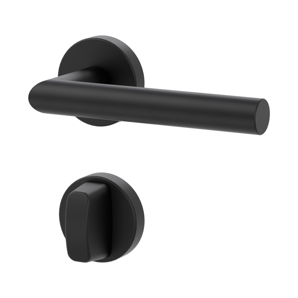 door handle set LUCIA clip on cl3 rose set round wc graphite black