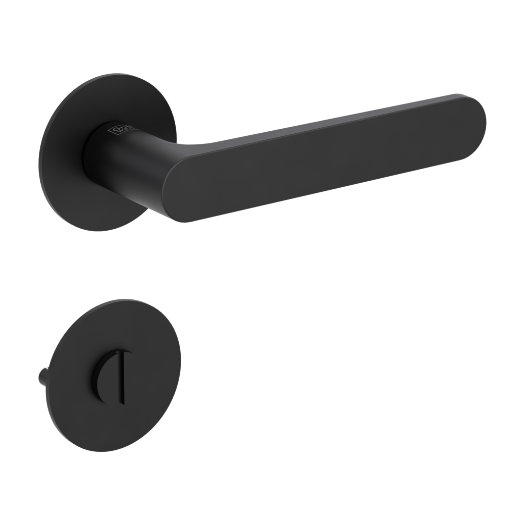 AVUS PIATTA S door handle set Flat escutcheons round WC graphite black