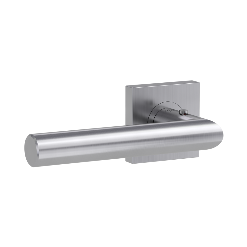LUCIA PROF door handle set Screw-on system straight-edged escut. smart2lock 2.0 L satin stainless steel