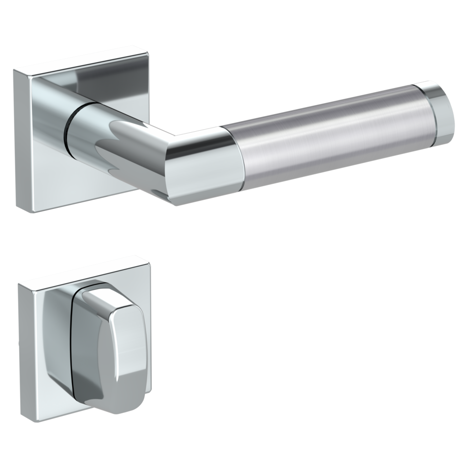 door handle set CHRISTINA QUATTRO clip on cl3 rose set square wc polished/brushed steel