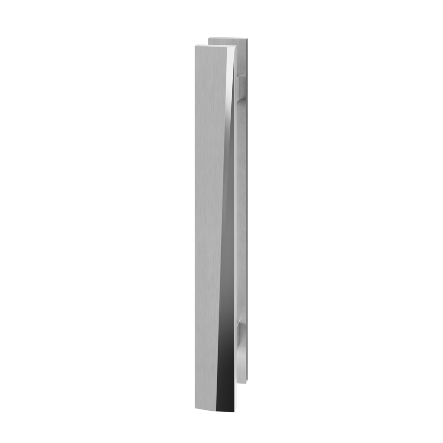 Silhouette product image in perfect product view shows the Jette handle bar pair VISION in the version unlockable, brushed steel, adhesive technique