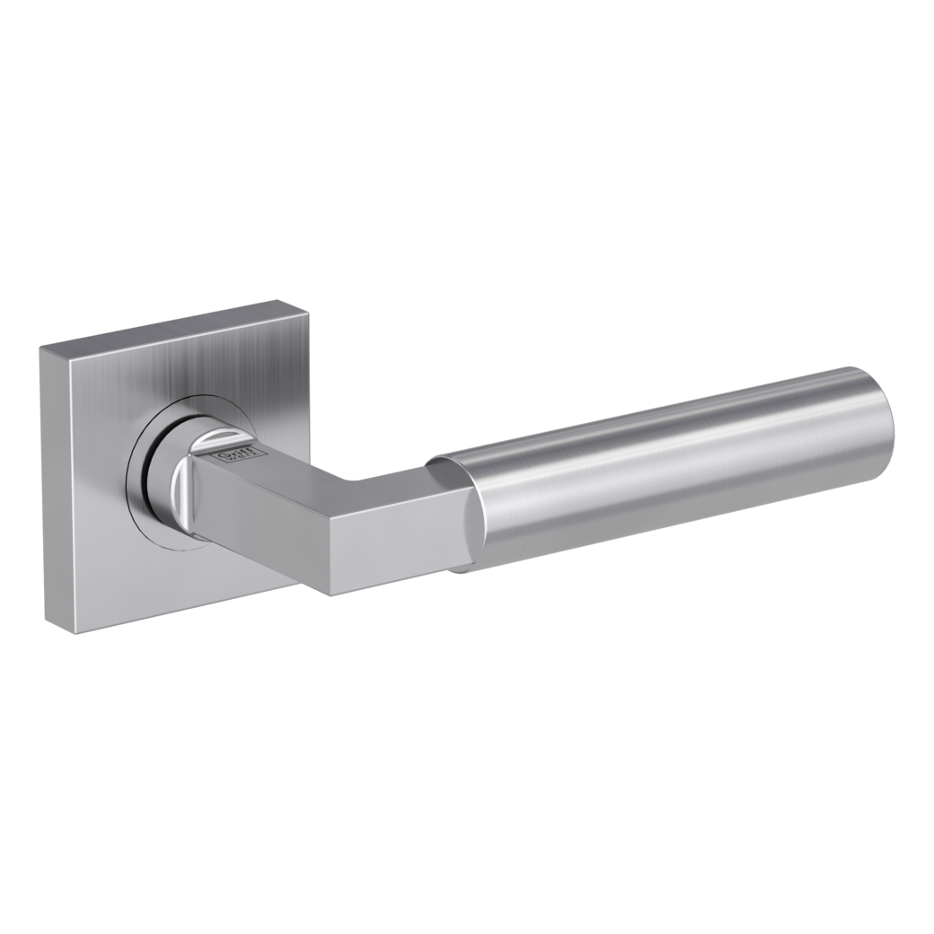 door handle set METRICO PROF screw on cl4 rose set square OS brushed steel