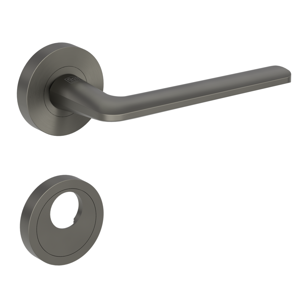 door handle set REMOTE screw on cl4 rose set round swiss profile cashmere grey