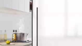PLANEO AIR SILENT in der Küche Das neue, innovative Schiebetürsystem dichtet gegen Dämpfe und Gerüche ab und ist somit ideal für Küche und Bad geeignet.