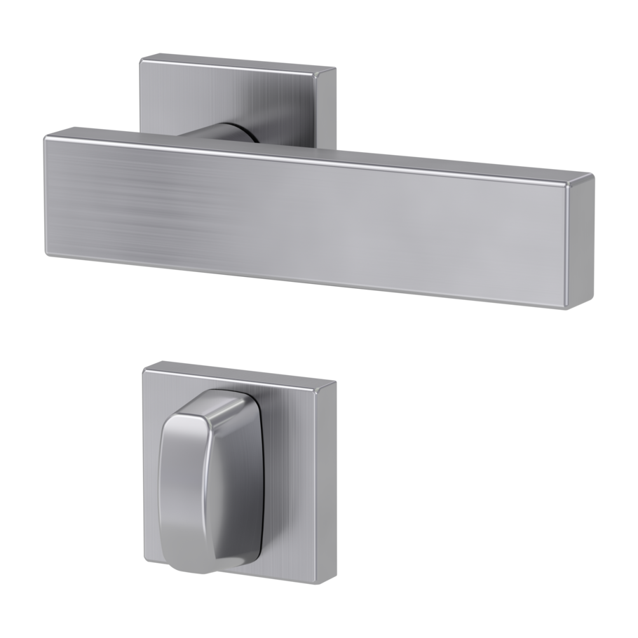 door handle set CARLA SQUARE clip on cl3 rose set square wc brushed steel