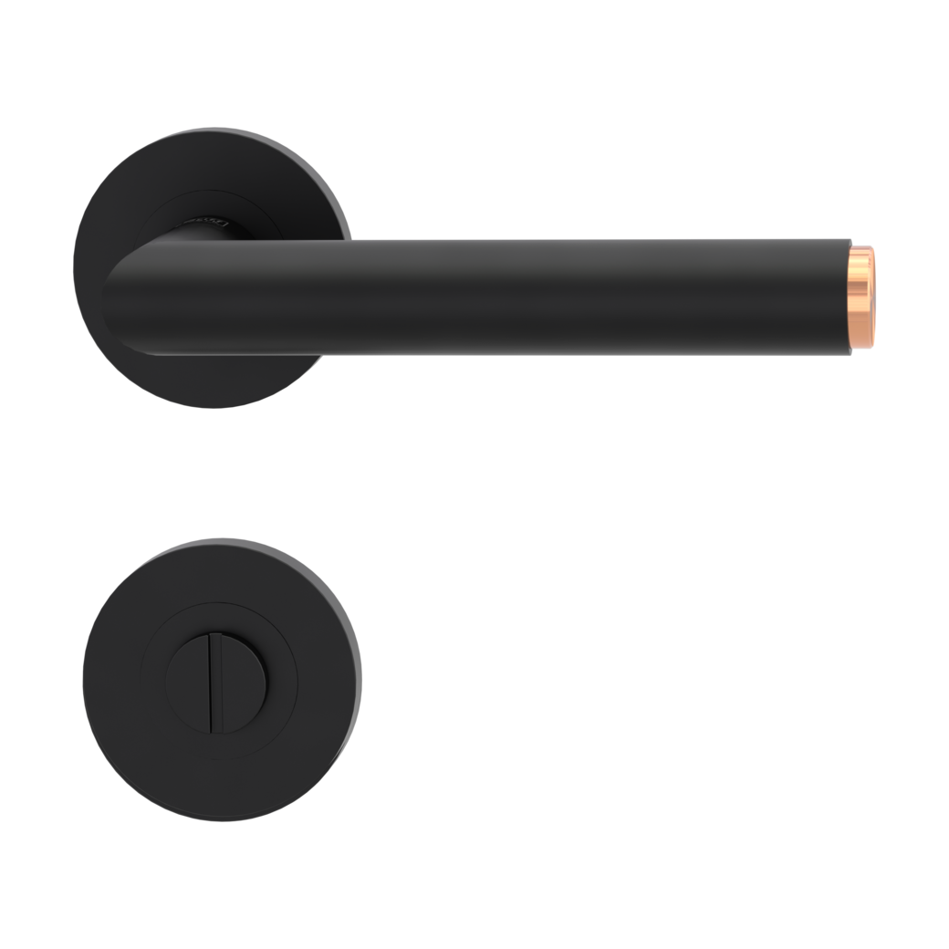 LUCIA SELECT door handle set Screw-on system GK3 round escutcheons WC graphite black copper