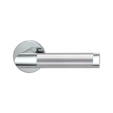 Isolated product image in perfect product view shows the GRIFFWERK rose set LOREDANA in the version unlockable - polished/brushed steel - clip on