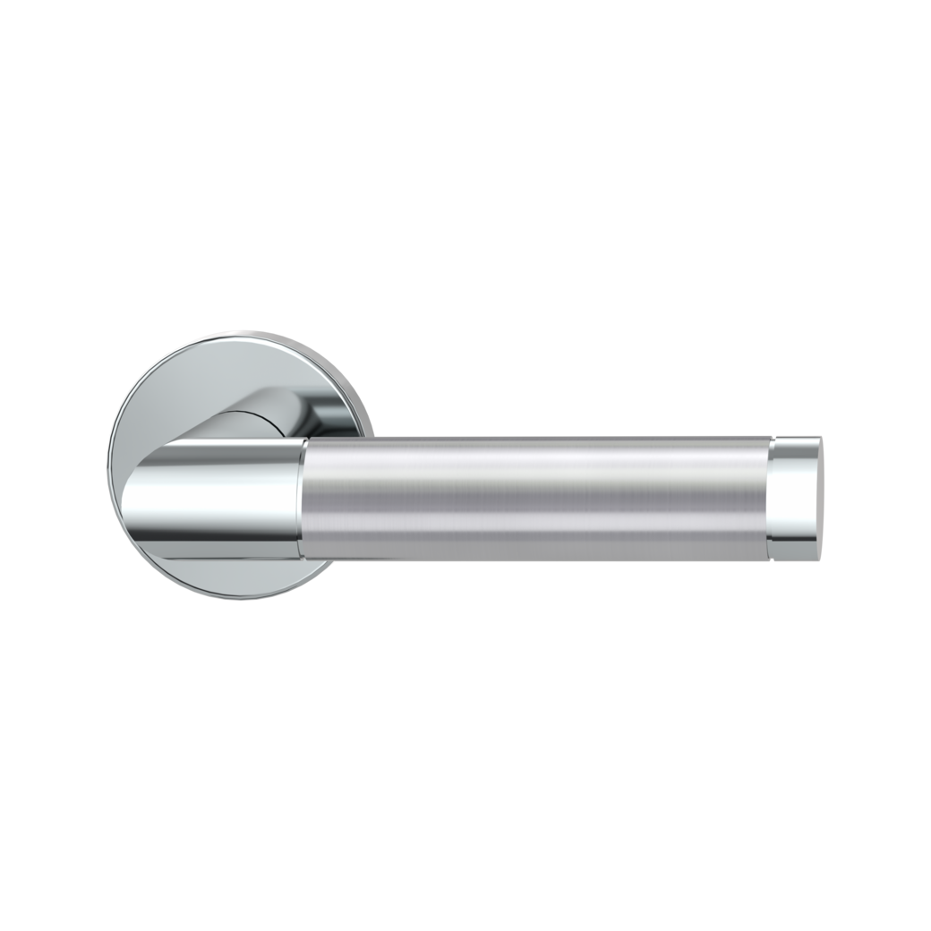 door handle set LOREDANA clip on cl3 rose set round OS polished/brushed steel