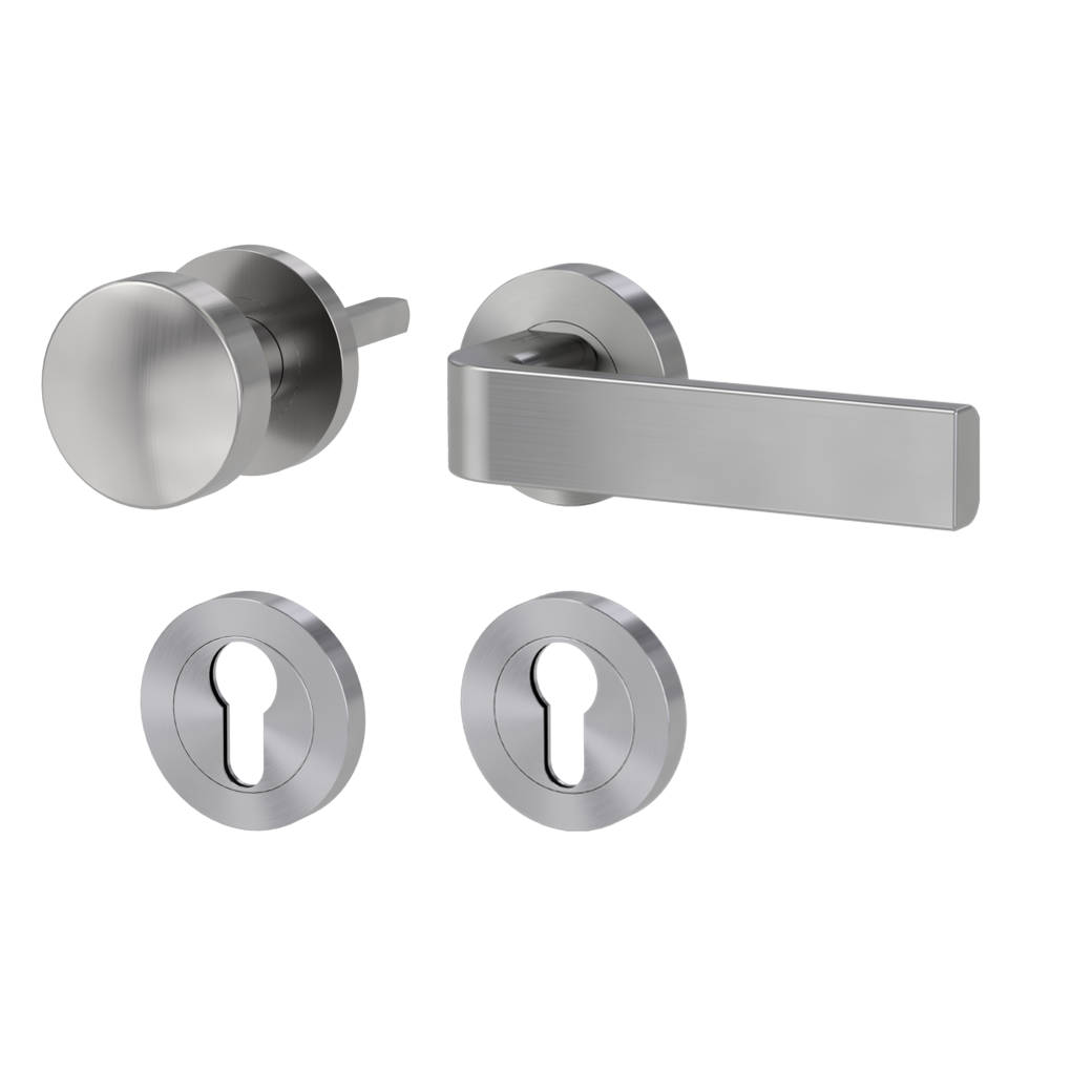 GRAPH alternate set Screw-on system GK4 round escutcheons Knob R2 34-45mm velvet grey R