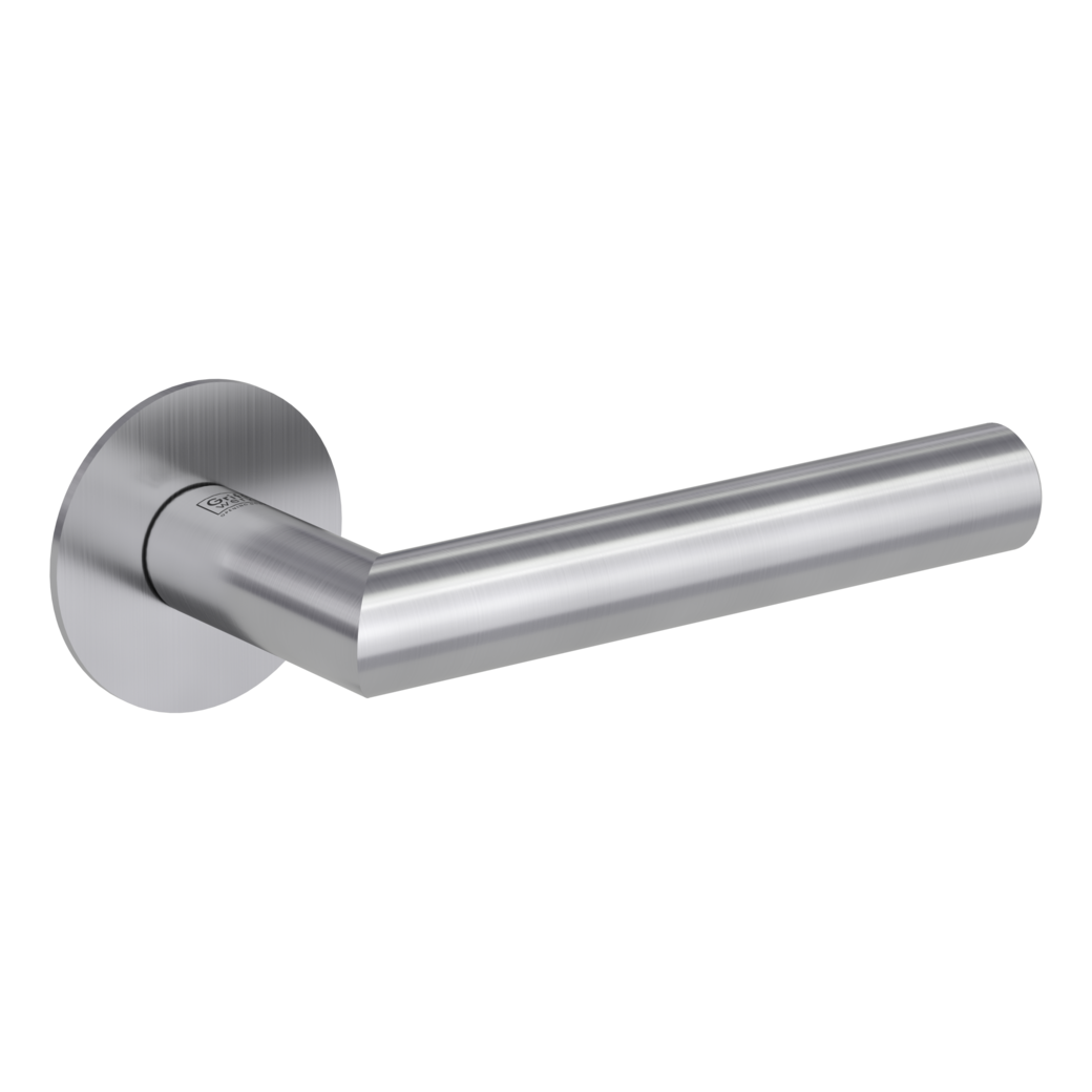 door handle set LUCIA PIATTA S flat rose rose set round OS brushed steel