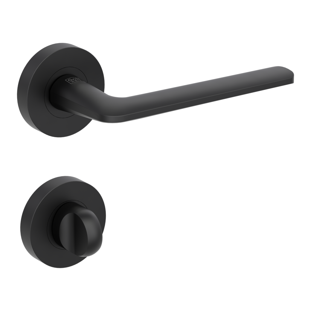 door handle set REMOTE screw on cl4 rose set round wc graphite black