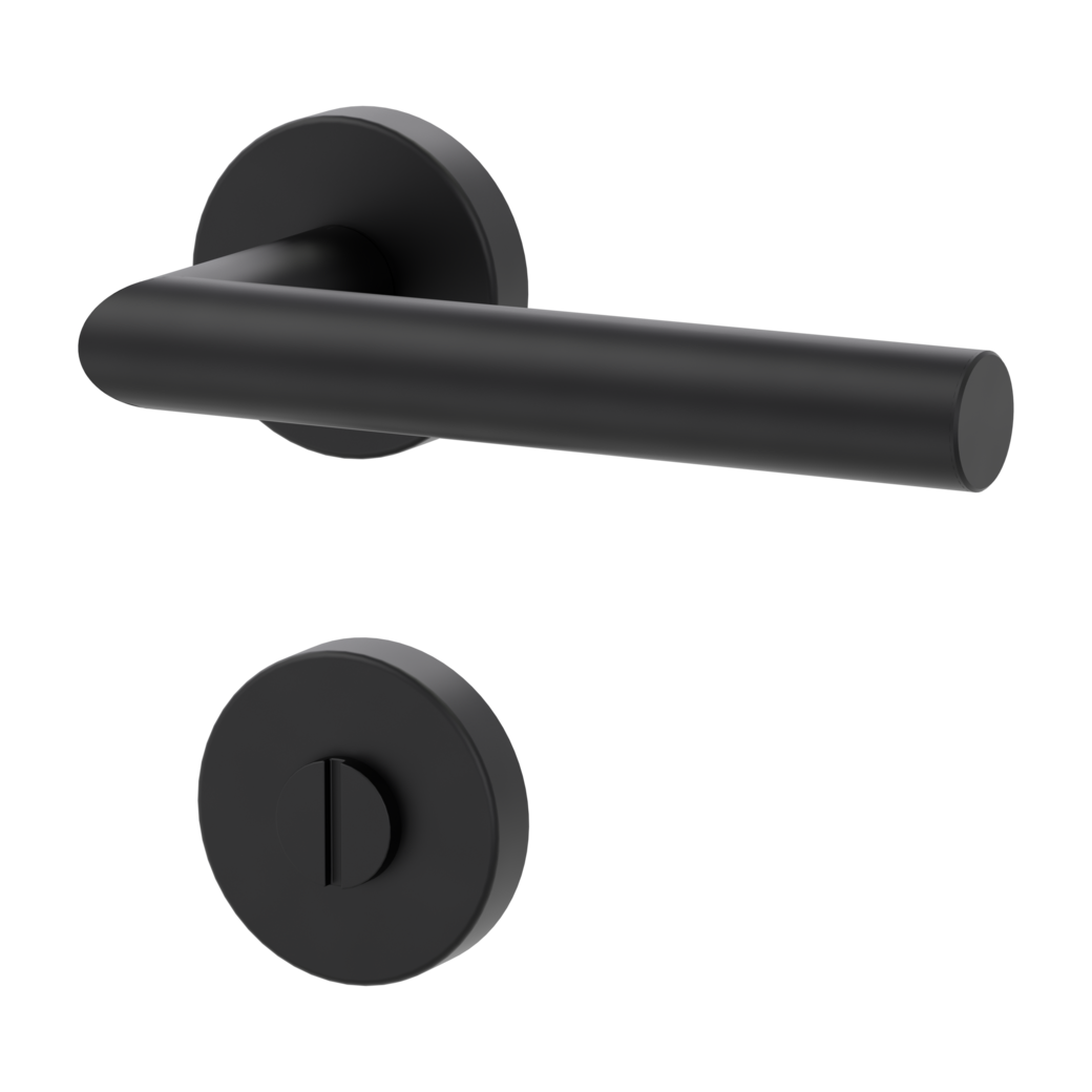 LUCIA door handle set Clip-on system GK3 round escutcheons WC graphite black