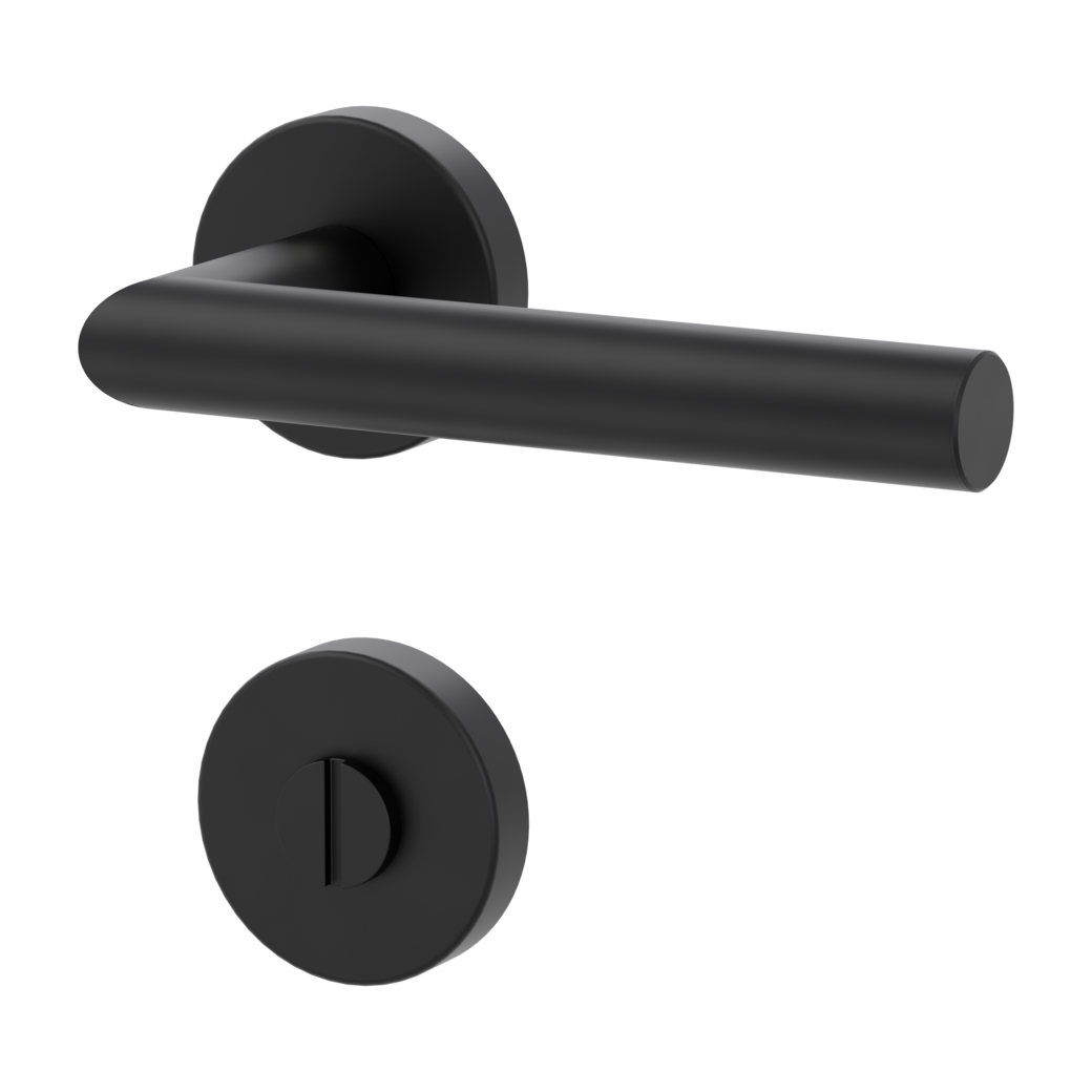 door handle set LUCIA clip on cl3 rose set round wc graphite black